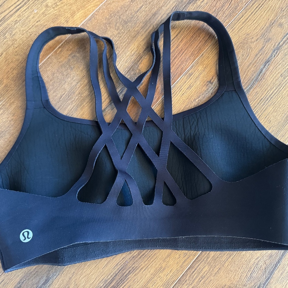 Lululemon Black Strappy Back Sports Bra Size 10